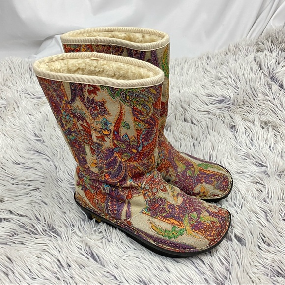 Alegria Shoes - Alegria Paisley Leather Shearling Boots Size 36